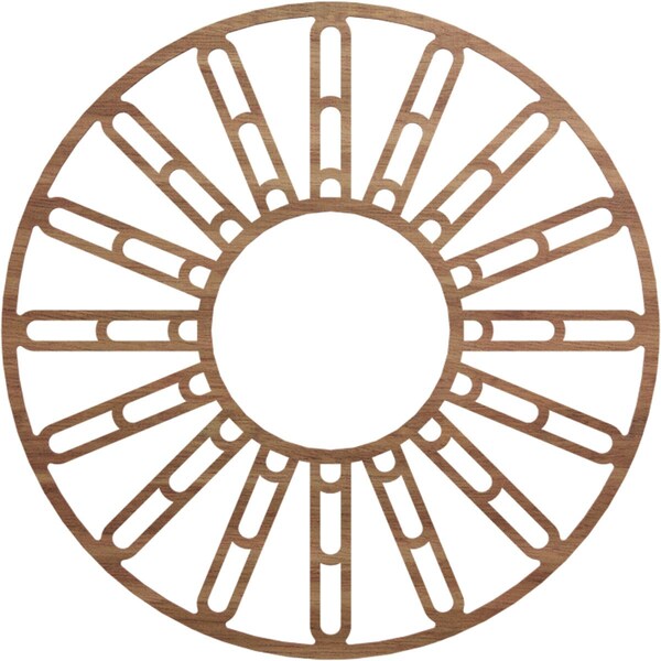 Ekena Millwork Hale Wood Fretwork Pierced Ceiling Medallion, Walnut, 40"OD x 14 1/2"ID x 1/4"T CMWP40X40X0250HHWA - main